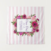 Eén dag per keer, Floral Lijst Quote Wandkleed (Voorkant (horizontaal))