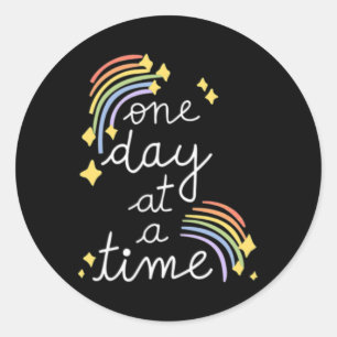 Eén dag per keer geestelijke gezondheidsproblemen ronde sticker