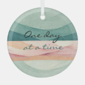 Eén dag per keer glazen ornament (Voorkant)