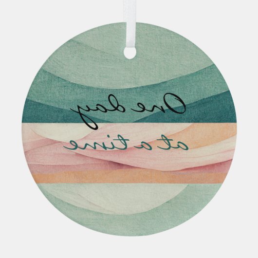 Eén dag per keer glazen ornament (Achterkant)