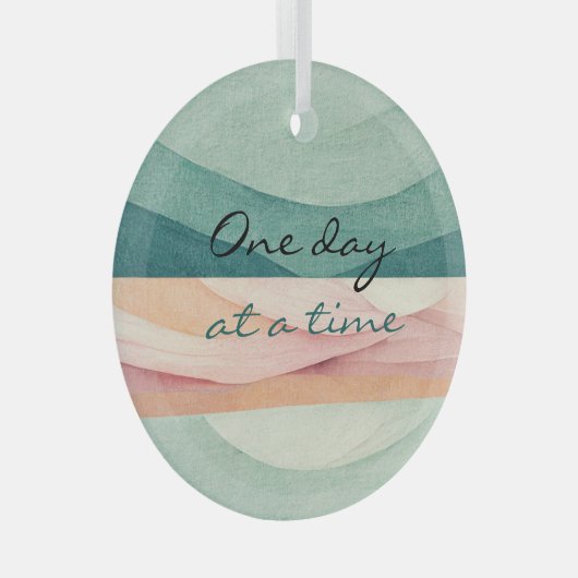 Eén dag per keer glazen ornament (Voorkant Rechts)