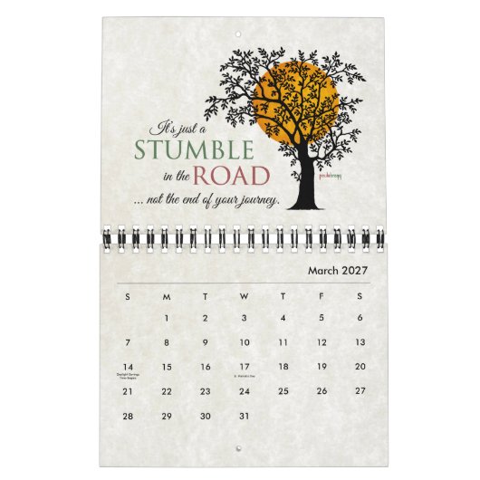 Eén dag per keer Inspirerend hersteloffertes Kalender (Mar 2027)
