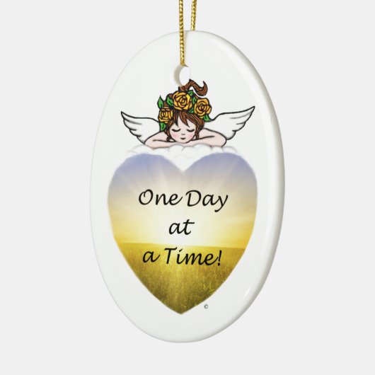 Eén dag per keer keramisch ornament (Links)