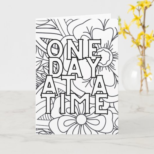 Eén dag per keer kleurend Kaart (Gele Bloem)