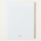 Eén dag per keer | Monogram blauw en goud Planner (Achterkant)