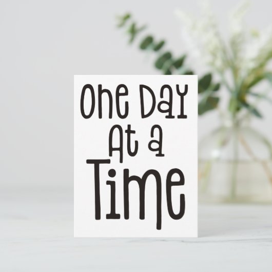 Eén dag per keer Motivatie prijsopgave Briefkaart (Staand voorkant)