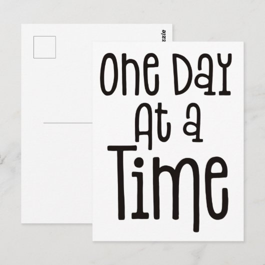 Eén dag per keer Motivatie prijsopgave Briefkaart (Voorkant / Achterkant)