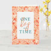 Eén dag per keer Oranje Turquoise Kaart (Gele Bloem)