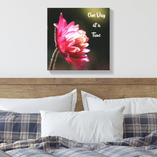 Eén dag per keer prijsdaling in zonlicht canvas afdruk (Insitu (Slaapkamer))