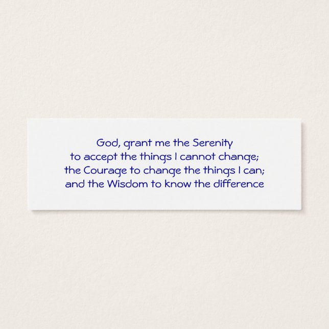 Een dag per keer Radiance bladwijzer Mini Visitekaartjes (Achterkant)