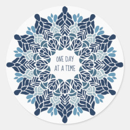 Eén dag per keer ronde sticker