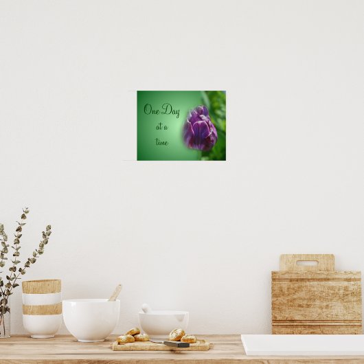 Eén dag per keer Tulp Inspirerend Poster (Keuken)