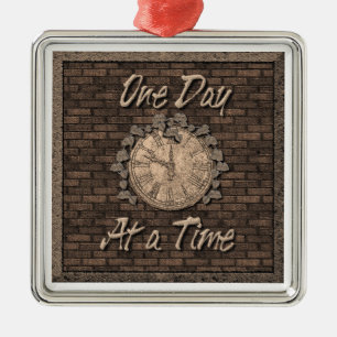 Eén dag per keer voor het citaat Slogan Old Clock Metalen Ornament