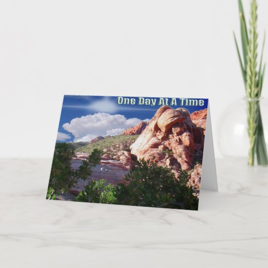 Eén dag per keer wenskaart kaart (Voorkant)