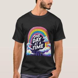 Eén Dag per Tijd – Regenboog Mentale Gezondheid T- T-shirt