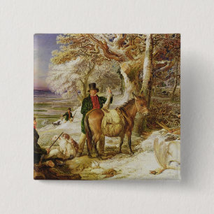 Een dag sport, 1826 (olie op canvas) vierkante button 5,1 cm