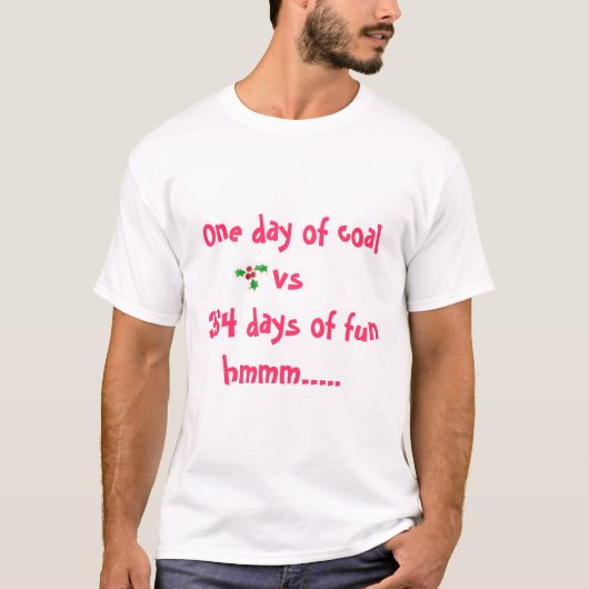 Eén dag steenkool tegenover 364 dagen plezier .... t-shirt (Voorkant)