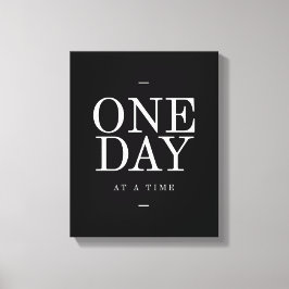 Eén dag — Studenten met een zwarte en witte offert Canvas Afdruk