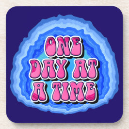 Eén dag tegelijk Geode 12 Step AA Recovery Slogan Bier Onderzetter