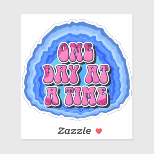 Eén dag tegelijk Geode 12 Step AA Recovery Slogan Sticker (Vel)