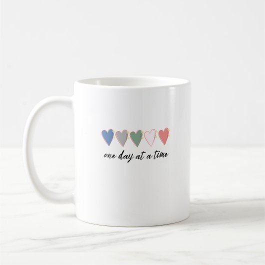 één dag tegelijk koffiemok (Links)