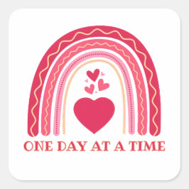 Eén dag tegelijk vierkante sticker
