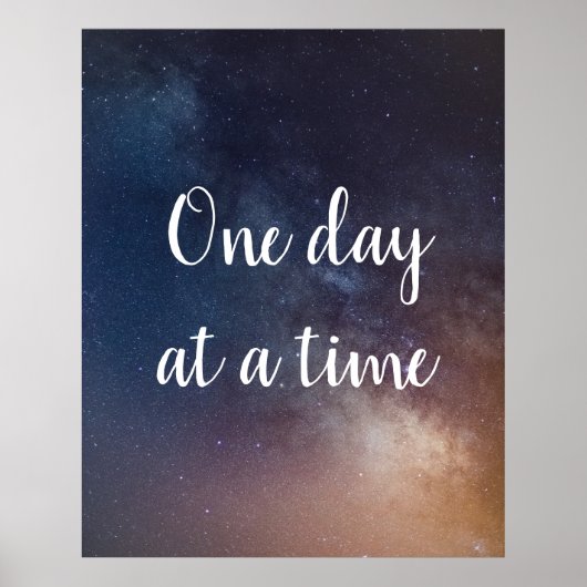ÉÉN DAG TEGELIJKERTIJD - Night Sky Quote Poster (Voorkant)