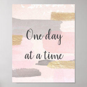 ÉÉN DAG TEGELIJKERTIJD - Roze goudprijsopgave Poster