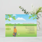 Een dag van de Golfuitnodiging Kaart (Staand voorkant)