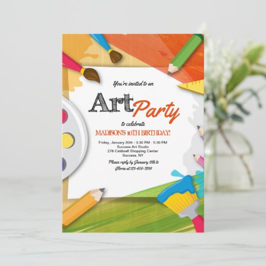 Een dag van de Kunst Uitnodiging (Staand voorkant)