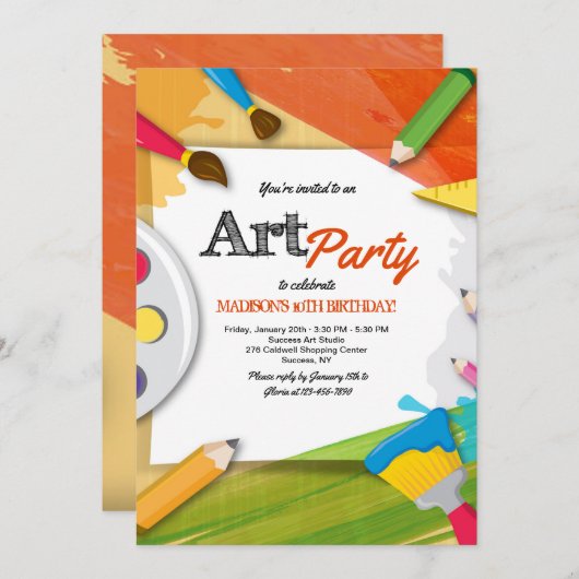 Een dag van de Kunst Uitnodiging (Voorkant / Achterkant)