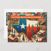Een Dag van de Vrijheid Texas Onafhankelijkheidsda Briefkaart (Voorkant / Achterkant)
