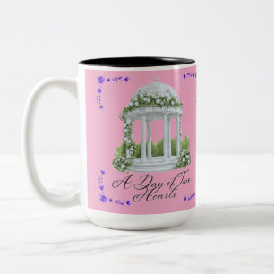 Een dag van twee harten licht roze tweekleurige koffiemok