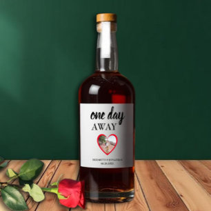 Eén dag verder hart foto proefhuwelijksdiner likeurfles etiket