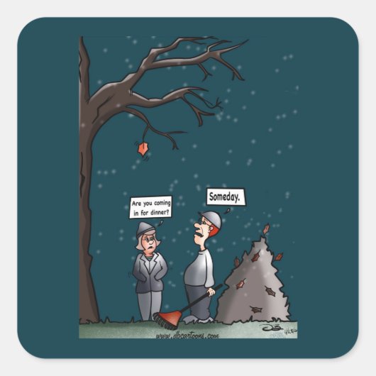 Een dag vierkante Sticker (Voorkant)