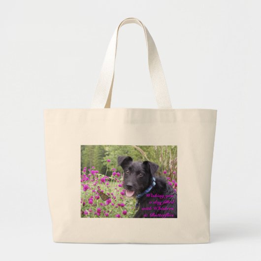 Een dag vol met Whiskers en Butterf Grote Tote Bag (Voorkant)