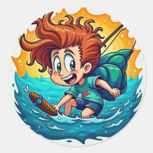 Een dag vol plezier en vangst ronde sticker