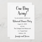 Een dag voor de repetitie van het avondeten kaart (Voorkant / Achterkant)