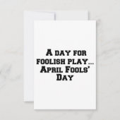 Een dag voor dom spel... April Fools Day Bedankkaart (Voorkant)