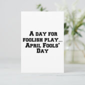 Een dag voor dom spel... April Fools Day Bedankkaart (Staand voorkant)