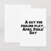 Een dag voor dom spel... April Fools Day Bedankkaart (Voorkant / Achterkant)