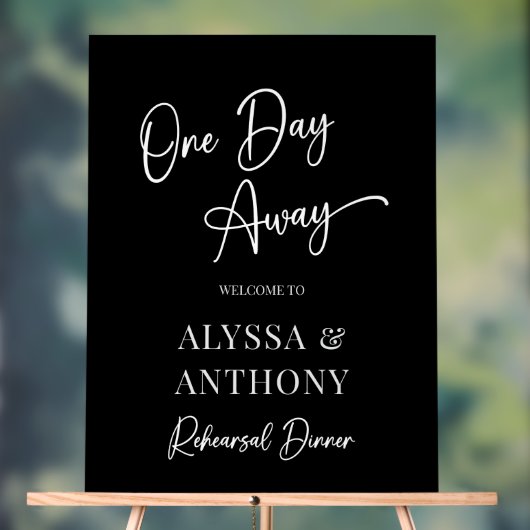 Een dag weg Black Welcome Sign Acryl Bord (Neutraal)