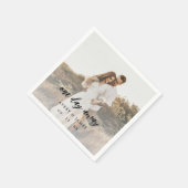 Een dag weg foto bruiloft repetitie diner servet (Hoek)