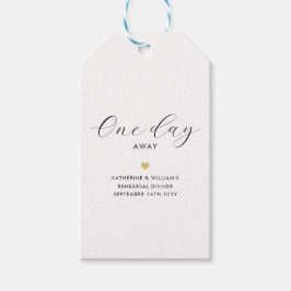 Een dag weg Gold Heart repetitie diner gunsten Cadeaulabel