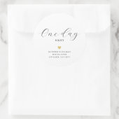 Een dag weg Gold Heart repetitie diner gunsten Ronde Sticker (Tas)