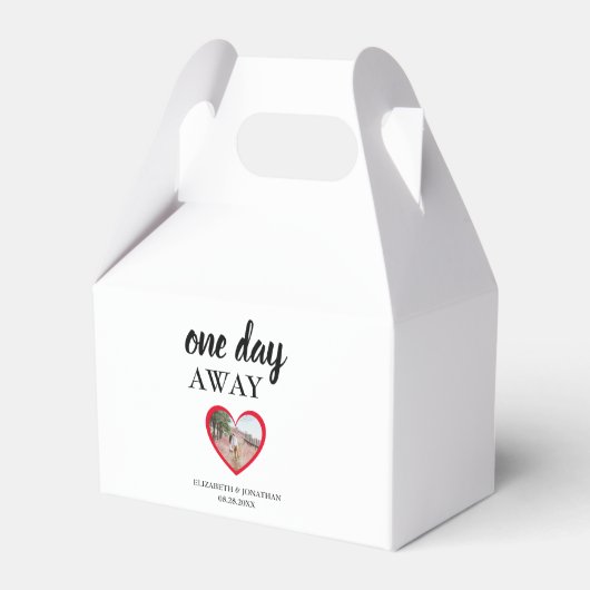 Een dag weg Heart Photo repetitie diner Bedankdoosjes (Voorkant Zijde)