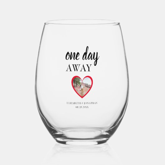 Een dag weg Heart Photo repetitie diner Wijnglas Zonder Voet (Voorkant)