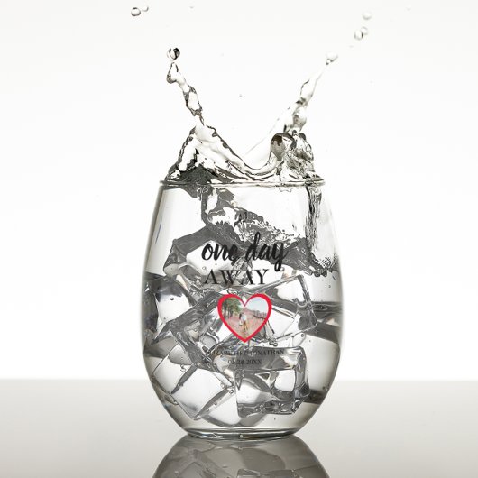 Een dag weg Heart Photo repetitie diner Wijnglas Zonder Voet