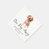 Een dag weg hond servetten bruiloft (Hoek)