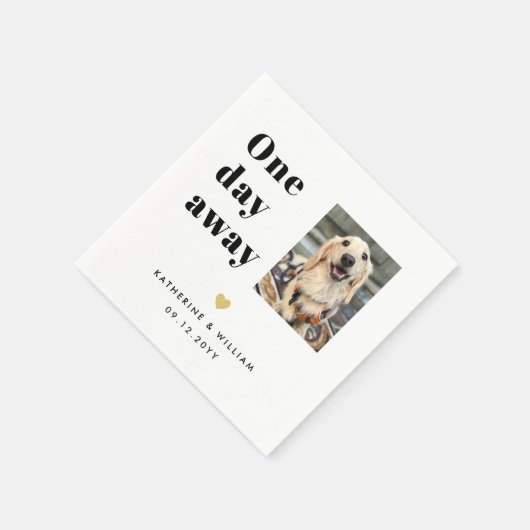 Een dag weg Huisdier foto bruiloft repetitie diner Servet (Hoek)